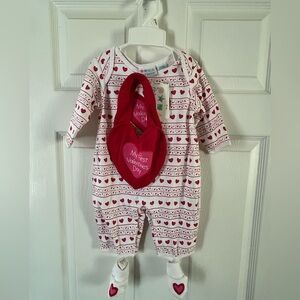Miniwear 3-6 month Red Heart Baby Outfit